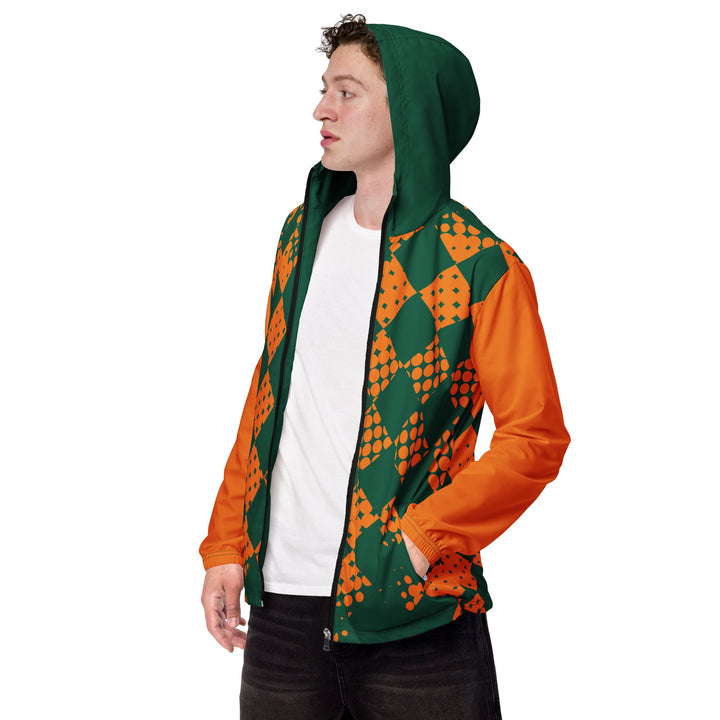 Men’s Windbreaker - Green-Orange Card