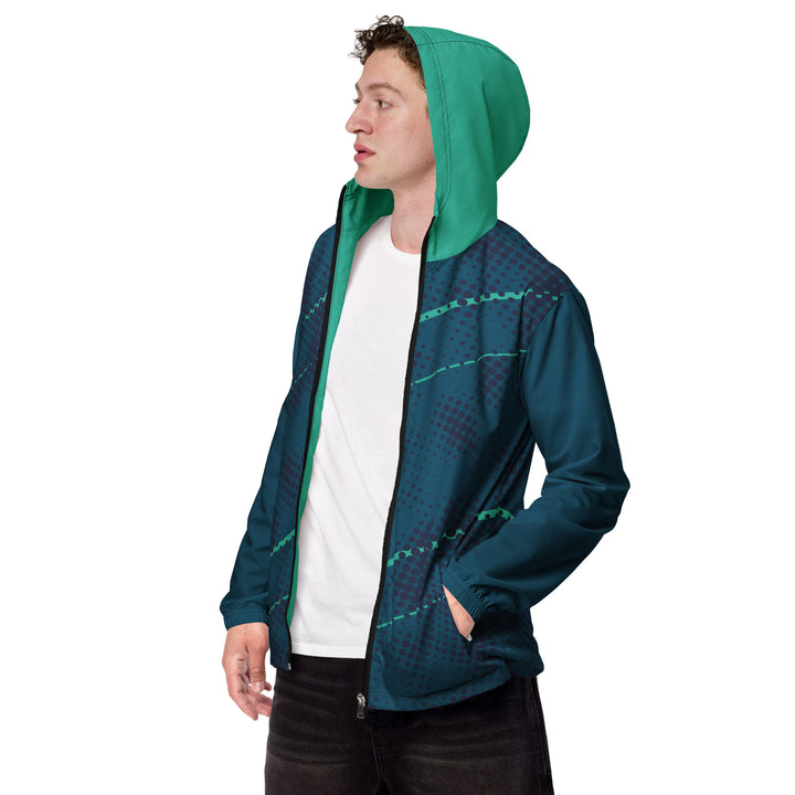 Men’s Windbreaker - Blue-Green Halftone