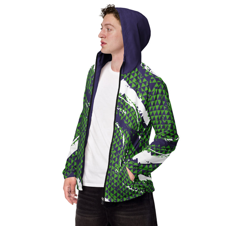 Men’s Windbreaker - Green-Purple Peak