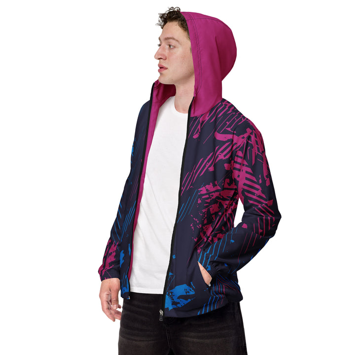 Men’s Windbreaker - Blue-Pink Spot