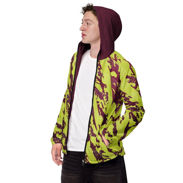 Men’s Windbreaker - Red-Green Snap