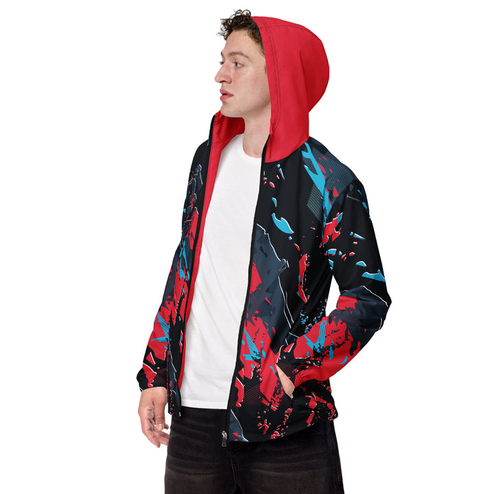 Men’s Windbreaker - Black-Red Labor