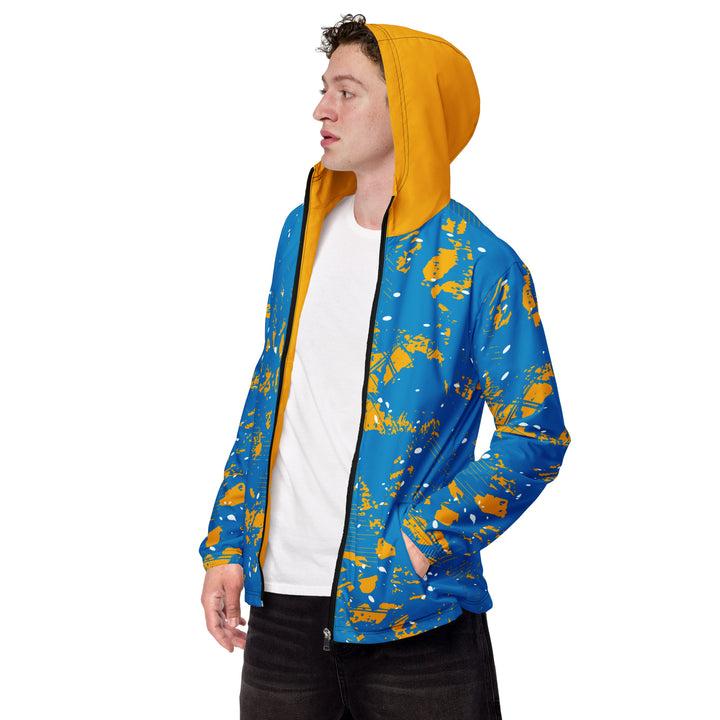 Men’s Windbreaker - Turquoise-Yellow Particle