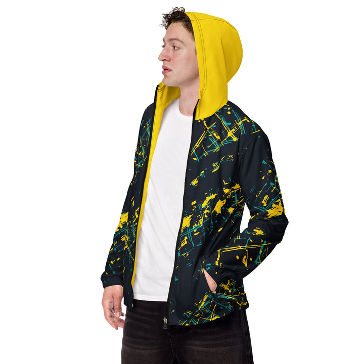 Men’s Windbreaker - Blue-Yellow Construct