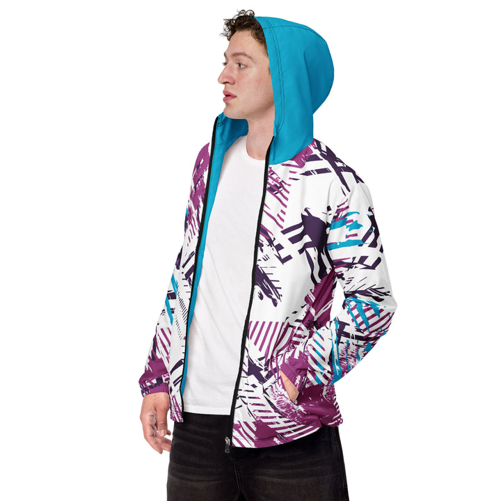 Men’s Windbreaker - White-Pink Track