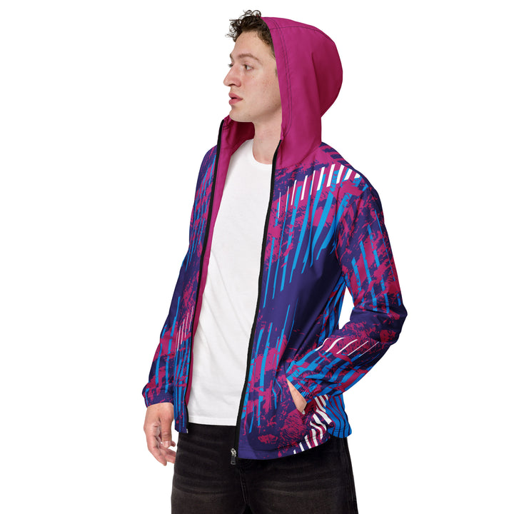 Men’s Windbreaker - Purple-Pink Fence