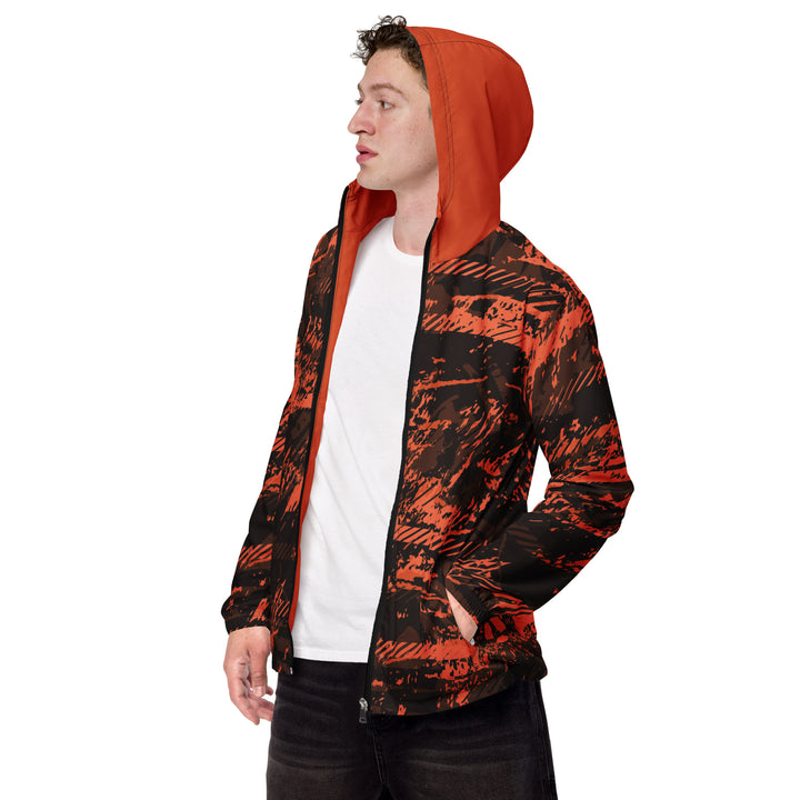 Men’s Windbreaker - Black-Orange Fraction