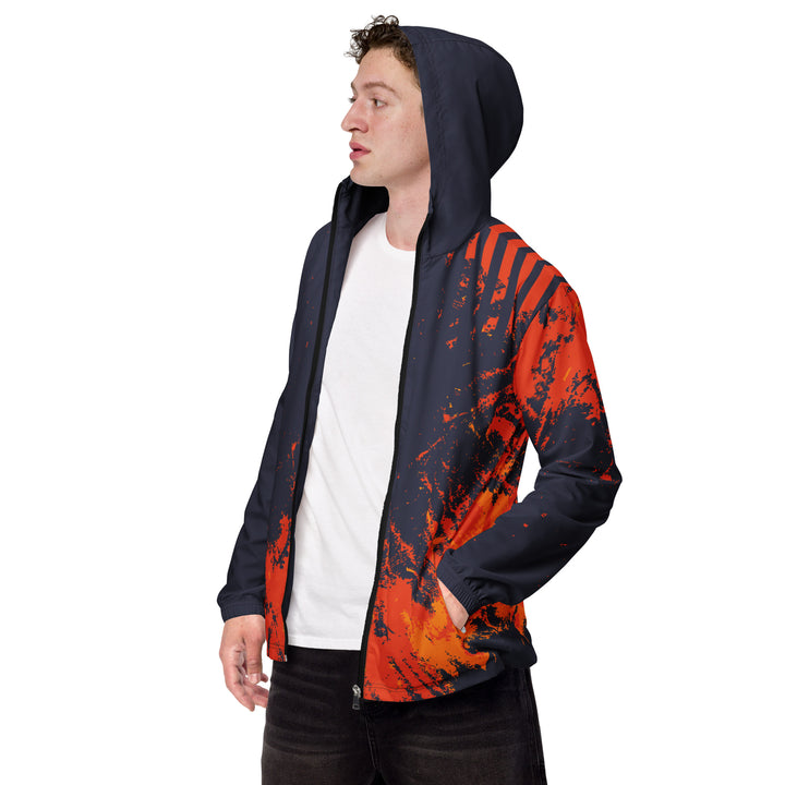 Men’s Windbreaker - Grey-Orange Grunge