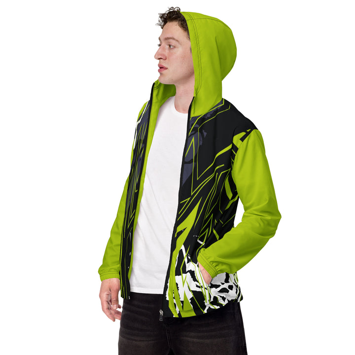 Men’s Windbreaker - Green-Black Plan