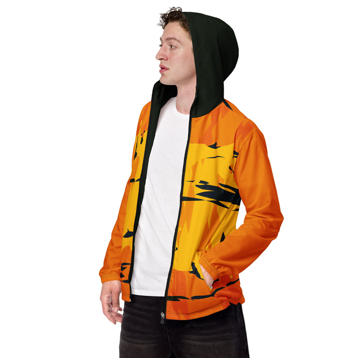 Men’s Windbreaker - Orange-Black Sea