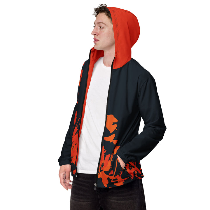 Men’s Windbreaker - Black-Orange Flicker