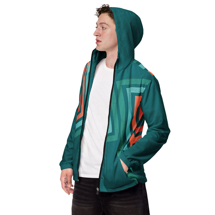 Men’s Windbreaker - Green-Orange Direction