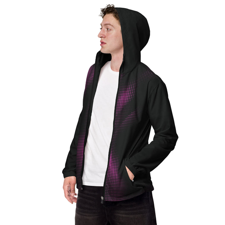 Men’s Windbreaker - Black-Pink Halftone