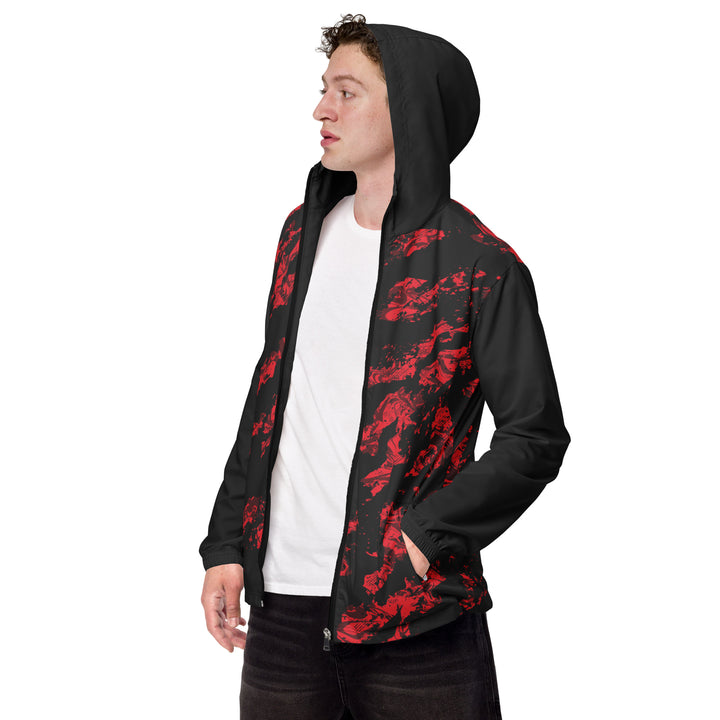 Men’s Windbreaker - Black-Red Flow