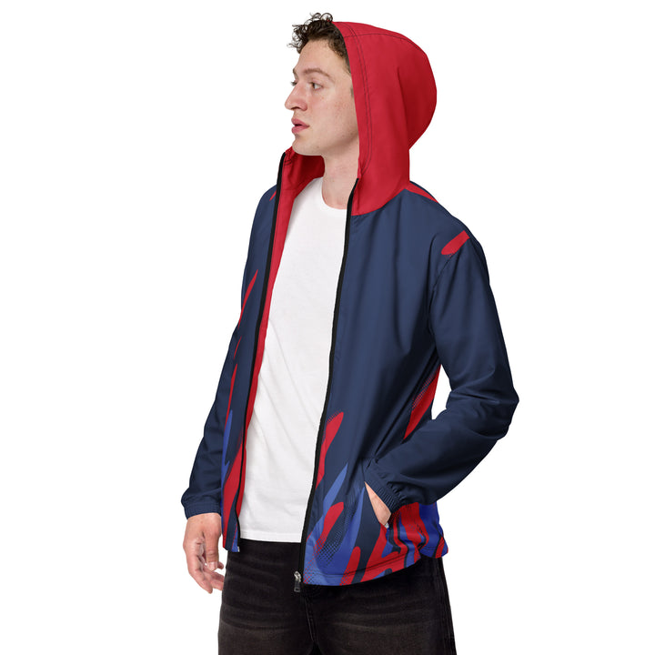 Men’s Windbreaker - Blue-Red Sketch