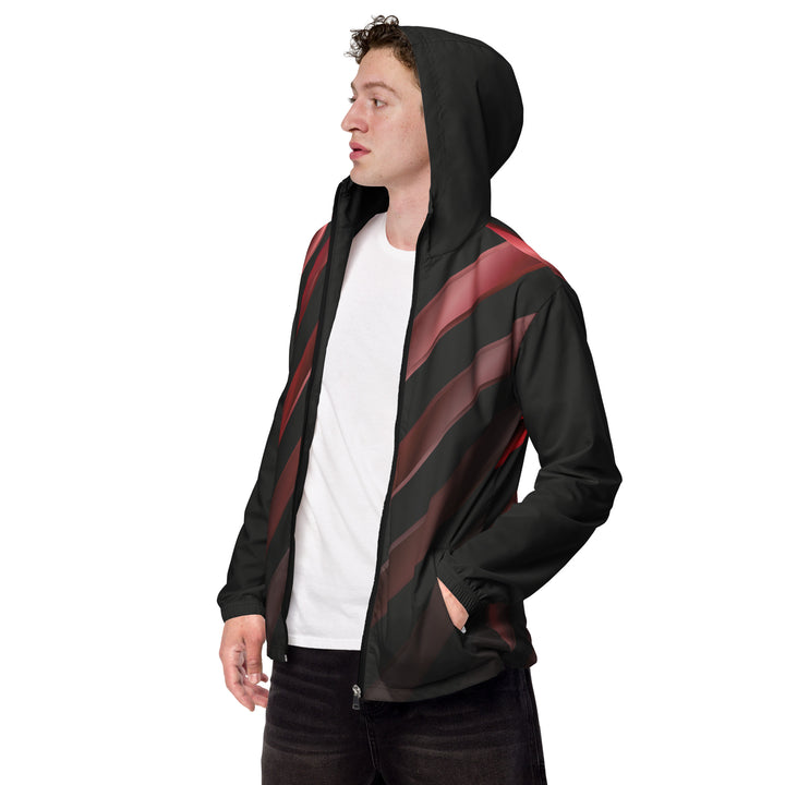 Men’s Windbreaker - Black-Red Lane