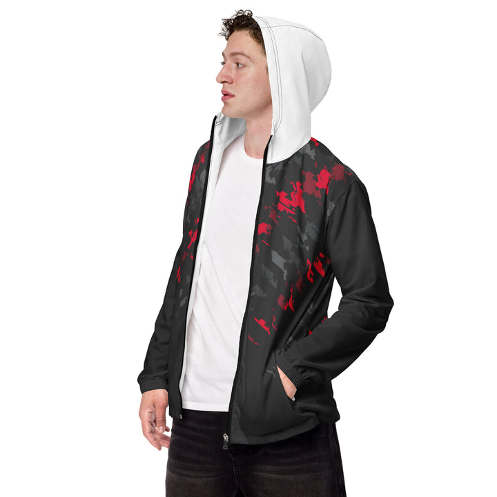 Men’s Windbreaker - Black-Red Copy