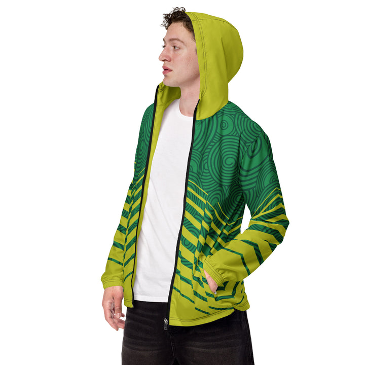 Men’s Windbreaker - Green-Yellow Hypnosis