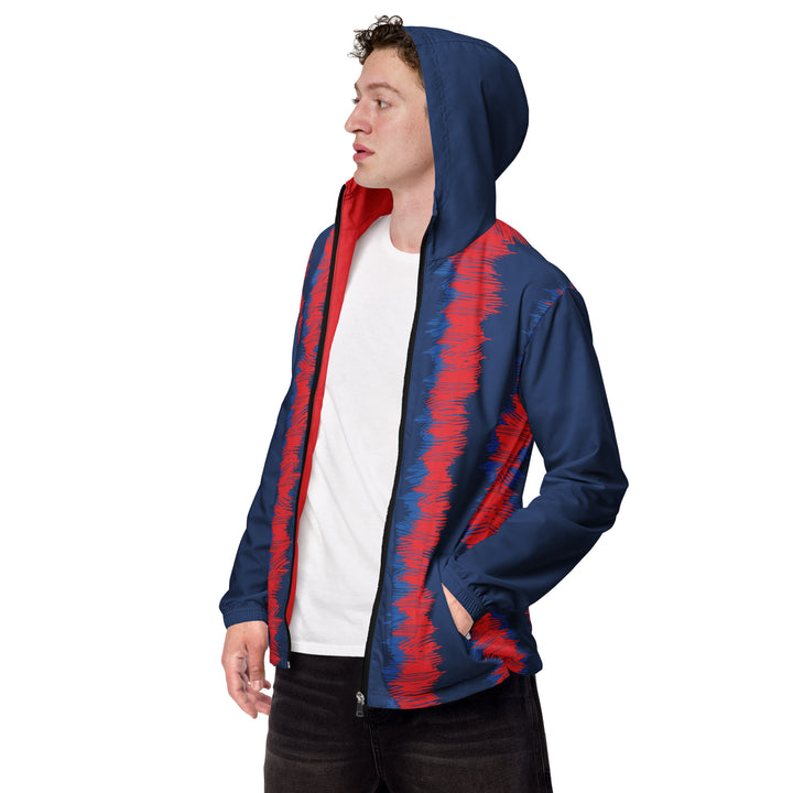 Men’s Windbreaker - Blue-Red Flood