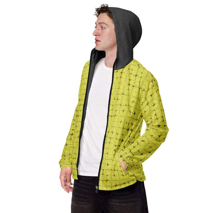 Men’s Windbreaker - Yellow-Grey Circle