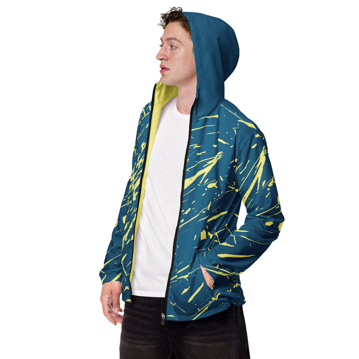 Men’s Windbreaker - Blue-Yellow Splatter