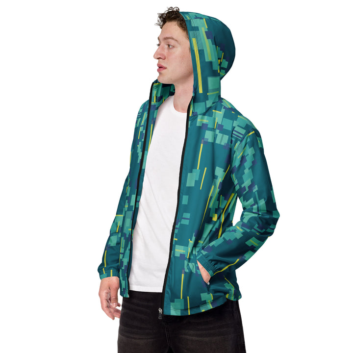 Men’s Windbreaker - Green-Yellow Pixel