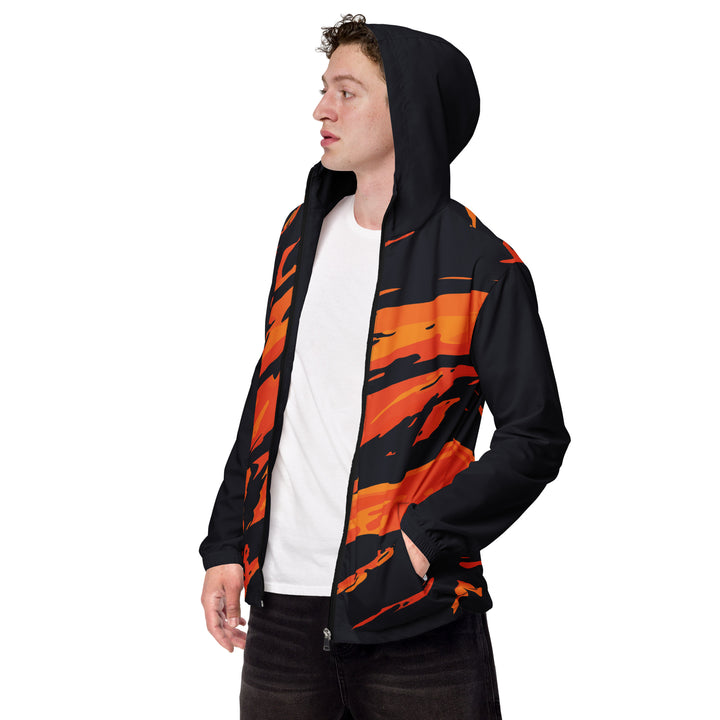 Men’s Windbreaker - Black-Orange Angle