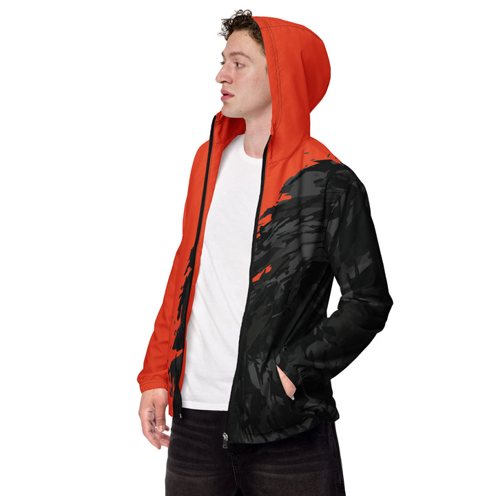 Men’s Windbreaker - Black-Orange Wave