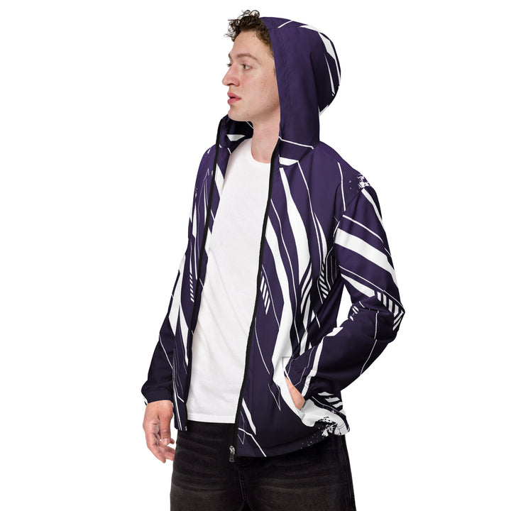 Men’s Windbreaker - Purple-White Machine