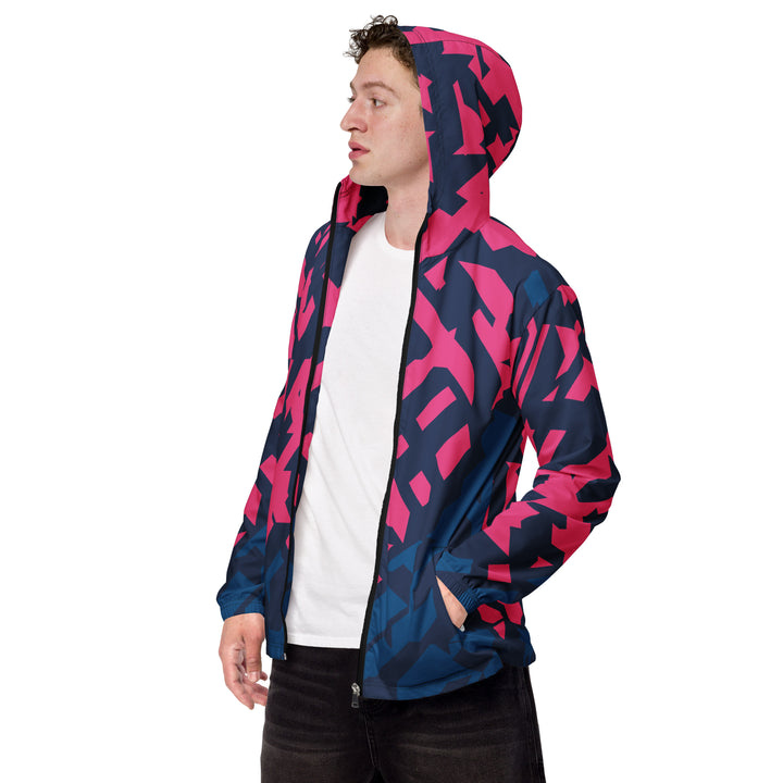 Men’s Windbreaker - Blue-Pink Maze