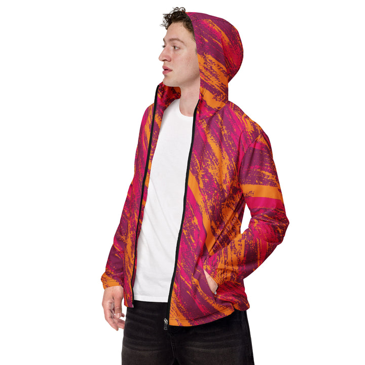 Men’s Windbreaker - Pink-Orange Scratch