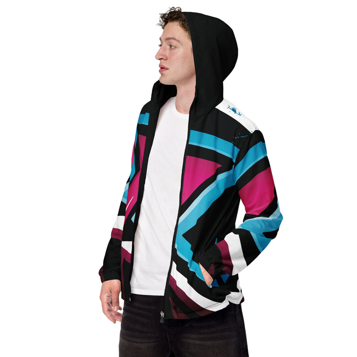 Men’s Windbreaker - Blue-Pink Star