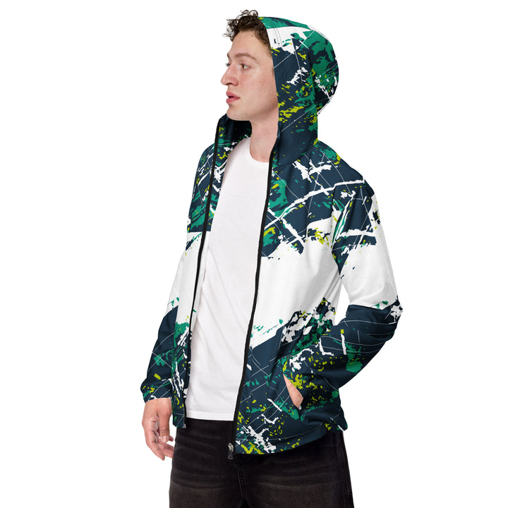 Men’s Windbreaker - Green-White Bullet