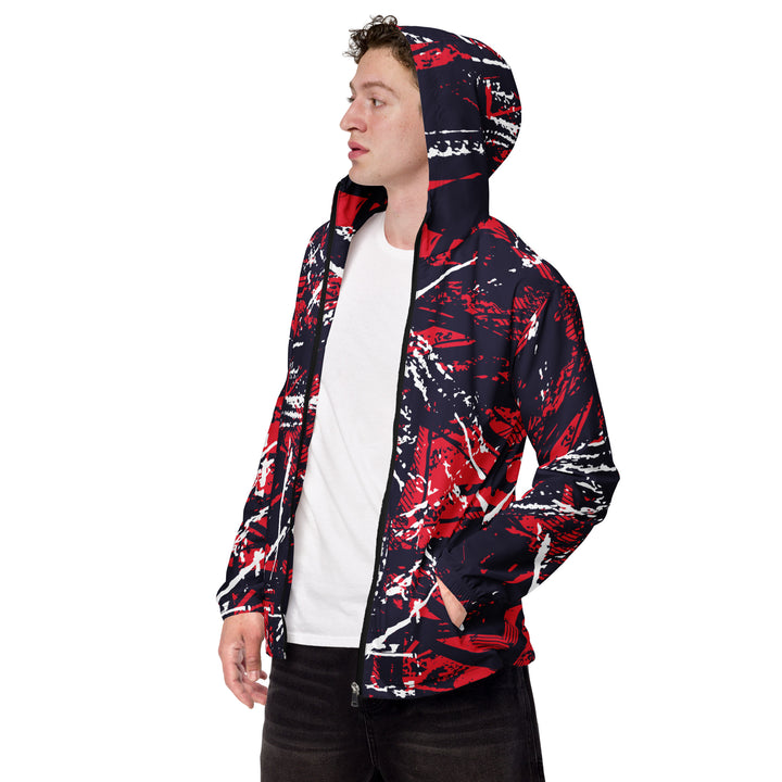 Men’s Windbreaker - Black-Red Criss