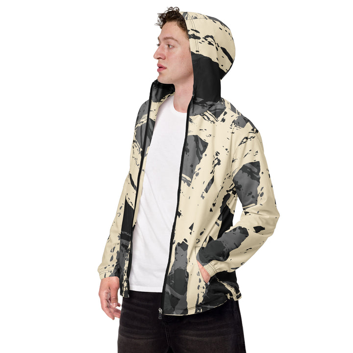 Men’s Windbreaker - Beige-Grey Scarf