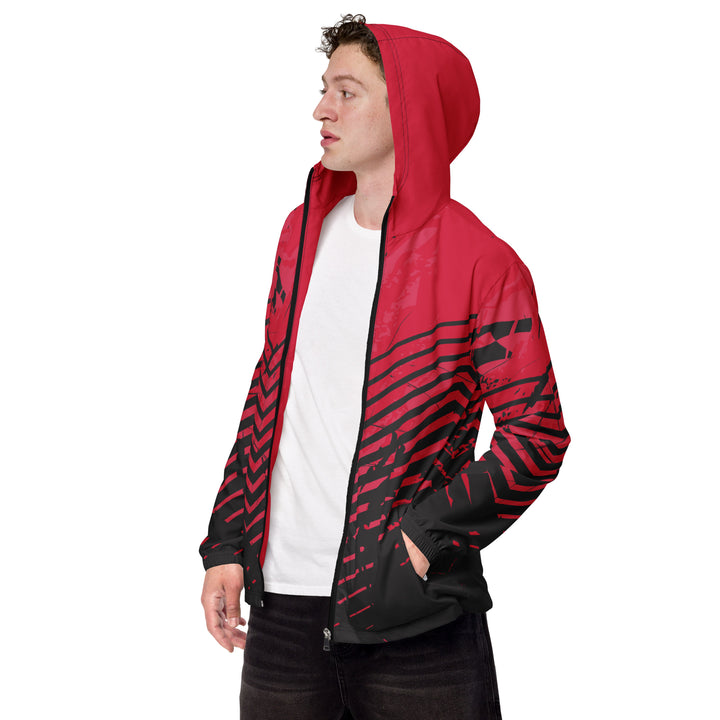 Men’s Windbreaker - Grey-Red Edge