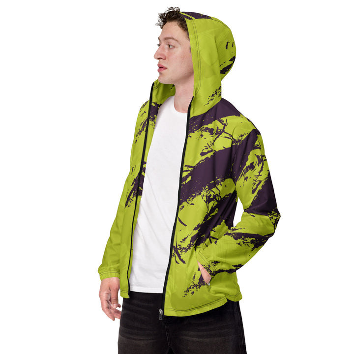 Men’s Windbreaker - Green-Purpe Stripe