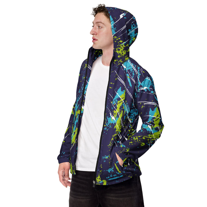 Men’s Windbreaker - Blue-Green Stains