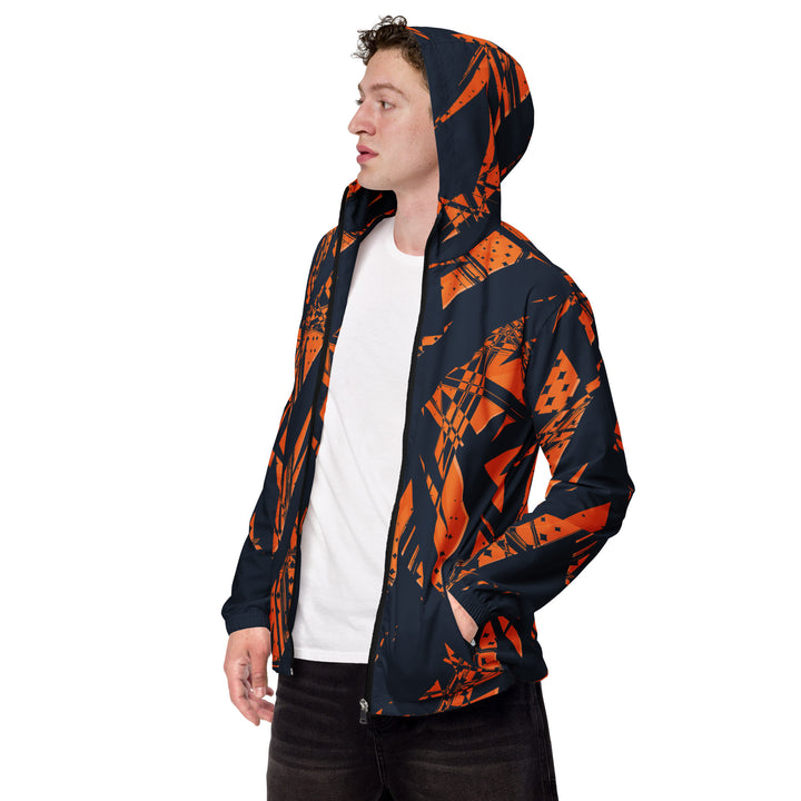 Men’s Windbreaker - Black-Orange Crack