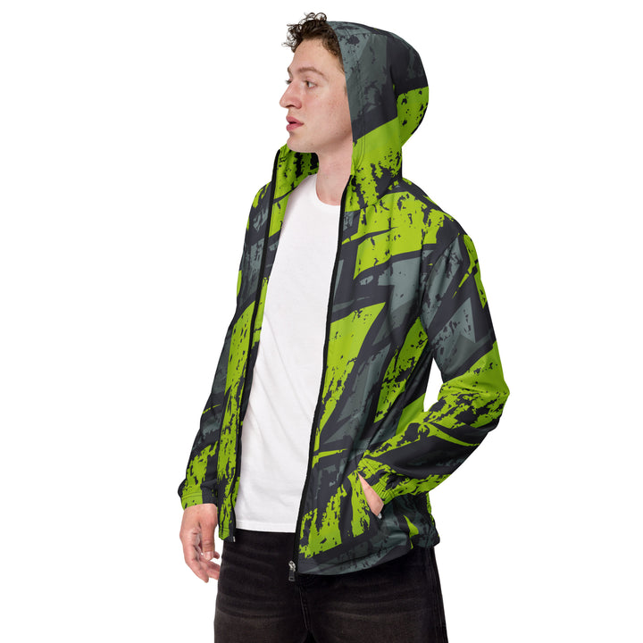 Men’s Windbreaker - Green-Black Graffiti