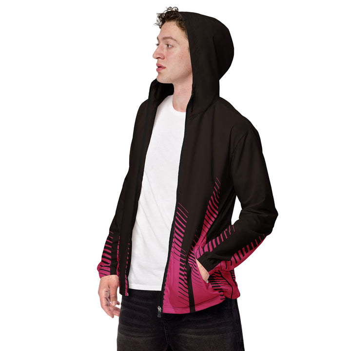 Men’s Windbreaker - Black-Pink Bar