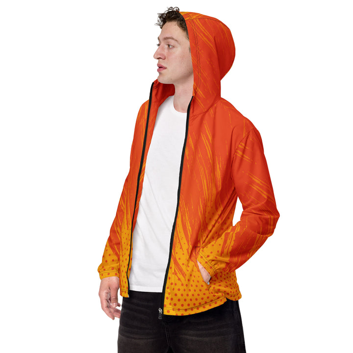 Men’s Windbreaker - Orange-Yellow Brush