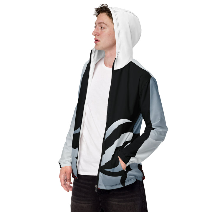 Men’s Windbreaker - Black-Grey Flame