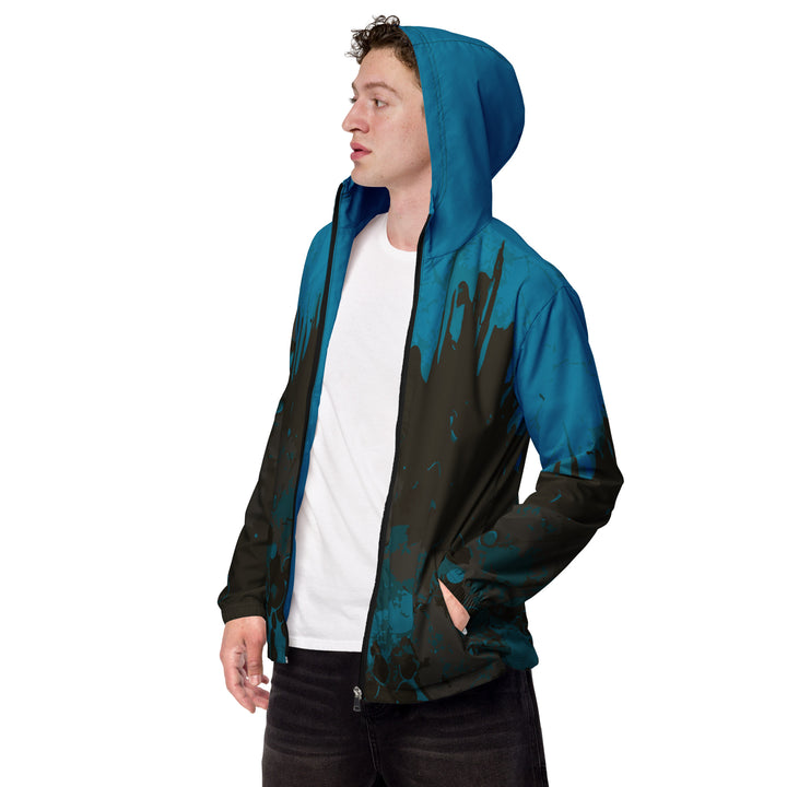 Men’s Windbreaker - Turquoise-Black Liquid