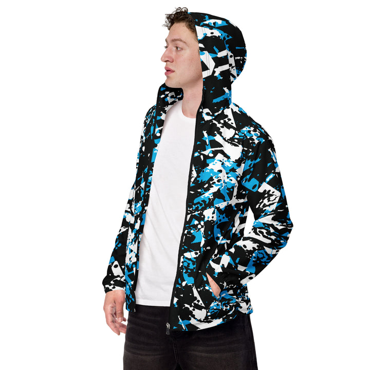 Men’s Windbreaker - Black-Blue Blocks