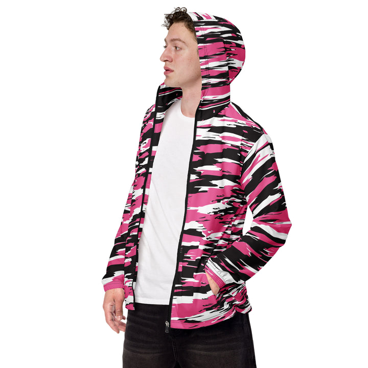 Men’s Windbreaker - Pink-Black Stroke