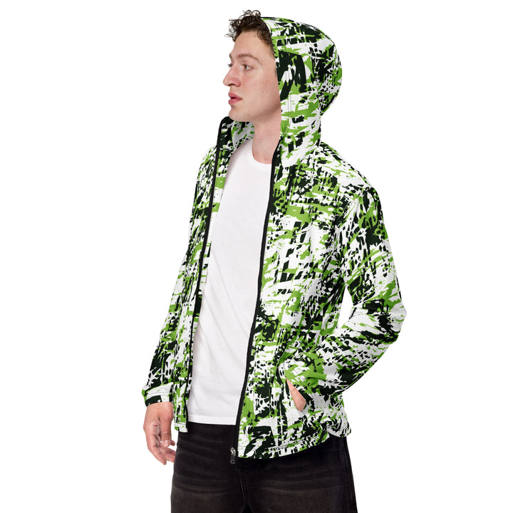 Men’s Windbreaker - White-Green Shard