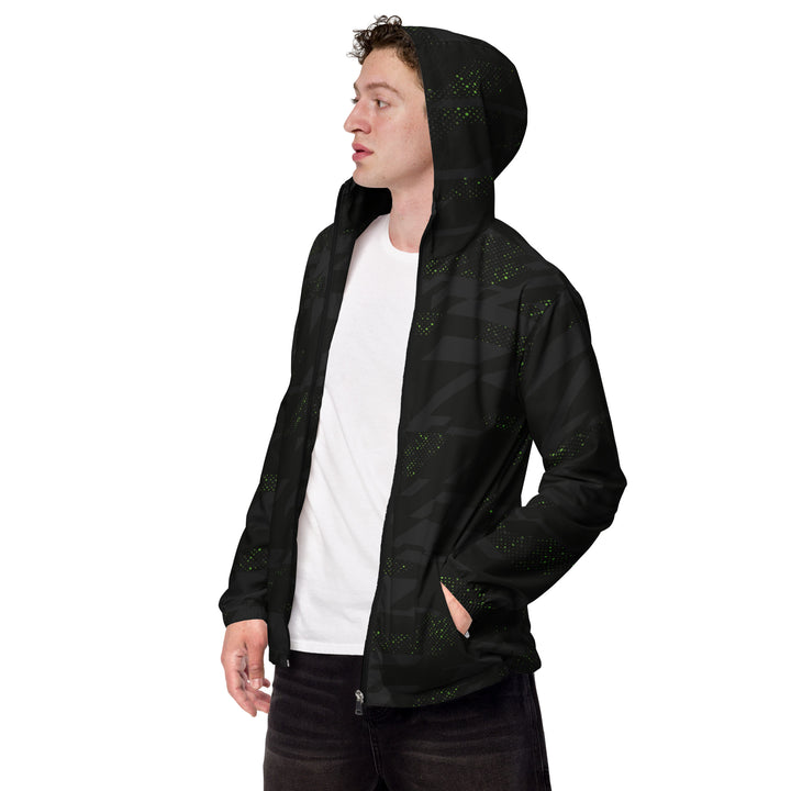 Men’s Windbreaker - Black-Green Shine