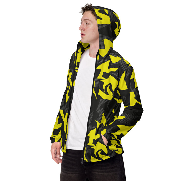 Men’s Windbreaker - Black-Yellow Font