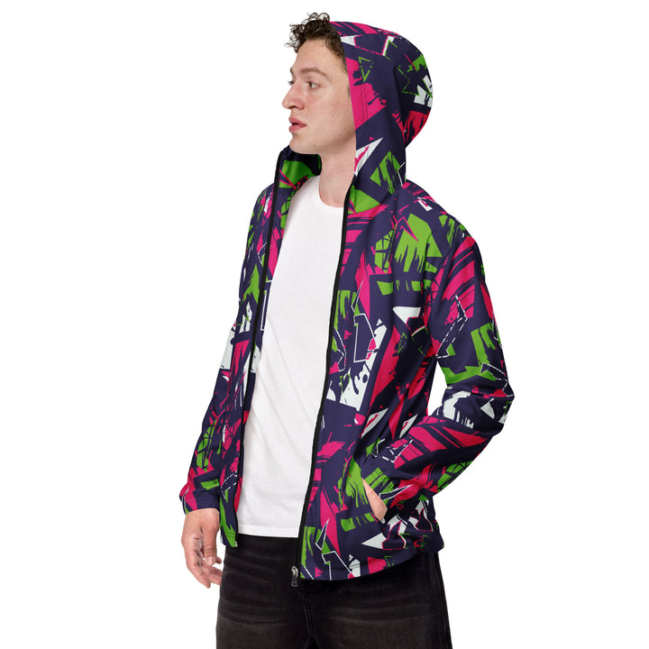 Men’s Windbreaker - Green-Pink Fight